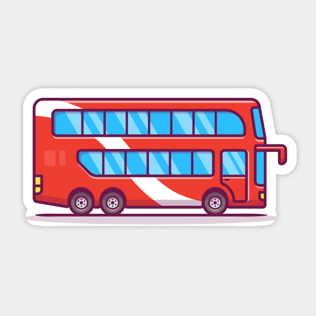Double Decker Bus Double Decker Bus Sticker TeePublic